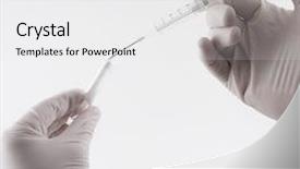  Presentation with white cells - Cool new presentation design with blood plasma cells backgrounds - lab technician using a syringe backdrop and a white colored foreground