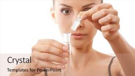  Presentation with tea leaves test tube - Amazing presentation theme having blood plasma cells backgrounds - woman holding test tube backdrop and a coral colored foreground