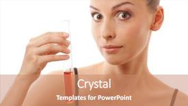  Presentation with tea leaves test tube - Cool new theme with blood plasma cells backgrounds - woman holding test tube backdrop and a coral colored foreground