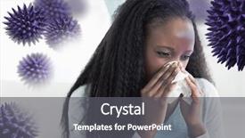  Presentation with platelets - Slides consisting of blood platelets - close up of woman blowing background and a dark gray colored foreground