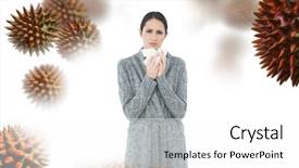  Presentation with platelets - Slide set enhanced with blood platelets - portrait of a casual young background and a white colored foreground