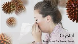  Presentation with lactation young woman breastfeeding - Cool new slides with blood platelets - young woman blowing her nose backdrop and a mint green colored foreground