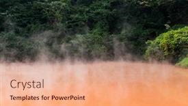  Presentation with hell - Beautiful presentation featuring blood pond hell in beppu backdrop and a coral colored foreground