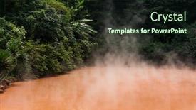  Presentation with hell - PPT theme featuring blood pond hell in japan background and a wine colored foreground