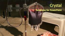  Presentation with cell biology blood cells 3d - Cool new presentation design with blood pouch at blood bank backdrop and a tawny brown colored foreground