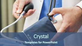  Presentation with blood pressure - Theme with blood pressure cardiac health background and a ocean colored foreground