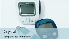  Presentation with measuring blood pressure in haitian - Presentation with blood pressure device and device background and a light blue colored foreground