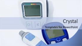  Presentation with presure - Amazing PPT theme having blood pressure device and device backdrop and a light blue colored foreground