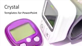  Presentation with blood pressure - Beautiful slide deck featuring blood pressure device and device backdrop and a white colored foreground