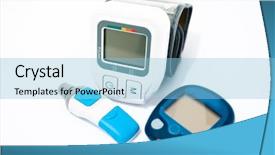  Presentation with measuring blood pressure in haitian - Presentation featuring blood pressure device and device background and a light blue colored foreground