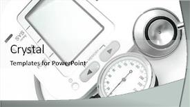  Presentation with new technology - Colorful slides enhanced with blood pressure device-new technology backdrop and a  colored foreground