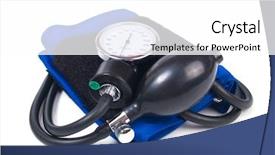  Presentation with blood pressure - Colorful PPT theme enhanced with blood pressure isolated on white backdrop and a  colored foreground
