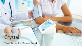  Presentation with blood clot - Amazing theme having blood pressure measuring at medical backdrop and a sky blue colored foreground