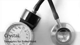  Presentation with blood pressure - Theme with blood pressure meter and stethoscope background and a light gray colored foreground