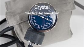  Presentation with blood pressure - Colorful PPT theme enhanced with blood pressure monitor or sphygmomanometer backdrop and a gray colored foreground