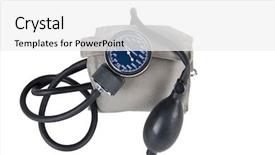  Presentation with presure - Slides with blood pressure monitor or sphygmomanometer background and a  colored foreground