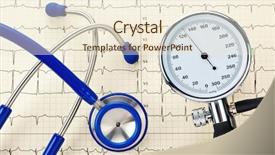  Presentation with blood pressure - Beautiful PPT theme featuring blood pressure monitor stethoscope backdrop and a  colored foreground