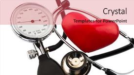  Presentation with children heart disease - Audience pleasing presentation theme consisting of blood presure - sphygmomanometer and heart backdrop and a red colored foreground
