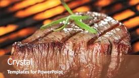  Presentation with beef steak bbq strip steak - PPT layouts enhanced with pharmacy healthcare medical first aid background and a gray colored foreground