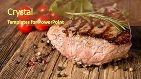  Presentation with beef steak bbq strip steak - Beautiful theme featuring blood products - delicious beef steak backdrop and a tawny brown colored foreground