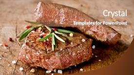  Presentation with flame nutrition beef steaks - Audience pleasing slide deck consisting of orange lemon grapefruit and kiwi backdrop and a dark gray colored foreground