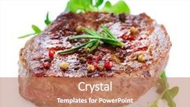  Presentation with blood products - Audience pleasing slide deck consisting of blood products - grilled beef steak isolated backdrop and a coral colored foreground