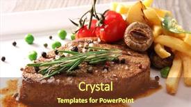  Presentation with beef steak bbq strip steak - Slide deck having cup of coffee snowflake and christmas bow on a wooden background note shallow depth of field background and a coral colored foreground