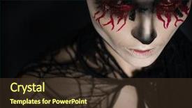  Presentation with black cross - Colorful slide deck enhanced with blood red cross - portrait of a female vampire backdrop and a tawny brown colored foreground