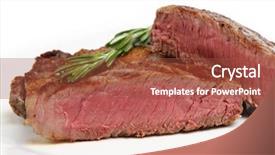  Presentation with eye movement - Presentation theme enhanced with blood red cross - rare rib-eye steak background and a red colored foreground