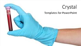  Presentation with blood test - Audience pleasing slides consisting of blood sample - test tube and hand backdrop and a white colored foreground