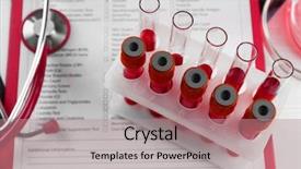  Presentation with blood - Cool new PPT theme with blood samples and stethoscope backdrop and a coral colored foreground