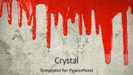  Presentation with blood spatter - Theme with blood spatter - red paint pouring on vintage background and a light gray colored foreground