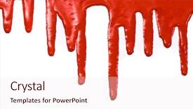  Presentation with blood spatter - Amazing presentation design having blood spatter - red paint pouring on white backdrop and a sky blue colored foreground