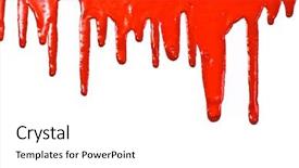  Presentation with paint - Presentation theme enhanced with blood spatter - red paint pouring on white background and a white colored foreground