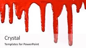  Presentation with blood spatter - Colorful slides enhanced with blood spatter - red paint pouring on white backdrop and a sky blue colored foreground