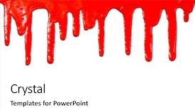  Presentation with paint - Presentation theme enhanced with blood spatter - red paint pouring on white background and a white colored foreground