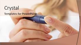  Presentation with glucometer - Amazing theme having blood sugar - checking the glucose level backdrop and a coral colored foreground