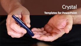  Presentation with blood test - PPT theme enhanced with old farmer with beard using background and a gold colored foreground