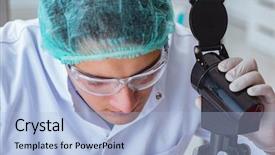  Presentation with blood test - PPT theme enhanced with blood test in lab hospital background and a light blue colored foreground