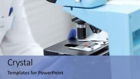  Presentation with science blood - Slide deck featuring blood test sample making research background and a teal colored foreground