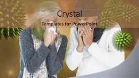  Presentation with sneezing - Amazing slide deck having bloodstream - couple sneezing in tissue backdrop and a coral colored foreground