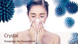  Presentation with 3d brain model - Amazing slide deck having bloodstream - sick young model blowing her backdrop and a lemonade colored foreground