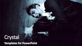  Presentation with vampire - Beautiful slide deck featuring bloodthirsty male vampire in medieval backdrop and a black colored foreground