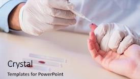  Presentation with taking the blood pressure in black women - Beautiful presentation design featuring bloodwork - doctor taking blood samples backdrop and a  colored foreground