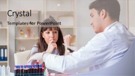  Presentation with blood test - Slides having bloodwork - patient during blood test sampling background and a  colored foreground