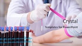  Presentation with blood test - Audience pleasing presentation theme consisting of bloodwork - patient during blood test sampling backdrop and a  colored foreground