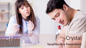  Presentation with blood test - Colorful slide set enhanced with bloodwork - patient during blood test sampling backdrop and a  colored foreground