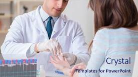  Presentation with blood test - Amazing theme having bloodwork - patient during blood test sampling backdrop and a  colored foreground