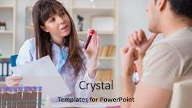  Presentation with blood test - Beautiful slides featuring bloodwork - patient during blood test sampling backdrop and a  colored foreground