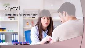  Presentation with blood test - Colorful PPT layouts enhanced with bloodwork - patient during blood test sampling backdrop and a  colored foreground